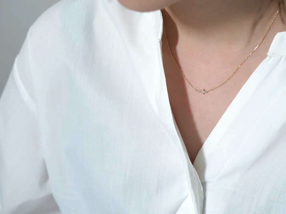 K18 ベイビー クロス ダイヤモンド ネックレス rph69648821の画像