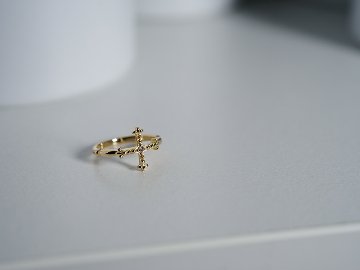 K18 ダイヤモンド クロス アンティーク リング rph28695322の画像