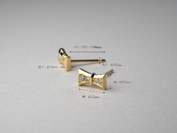 K18 ダイヤモンド レゴ リボン ピアス rpacp202123の画像