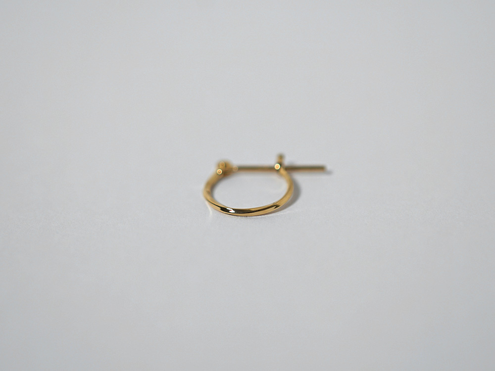 K18 Hineri フープピアス 10mm rph43013423の画像