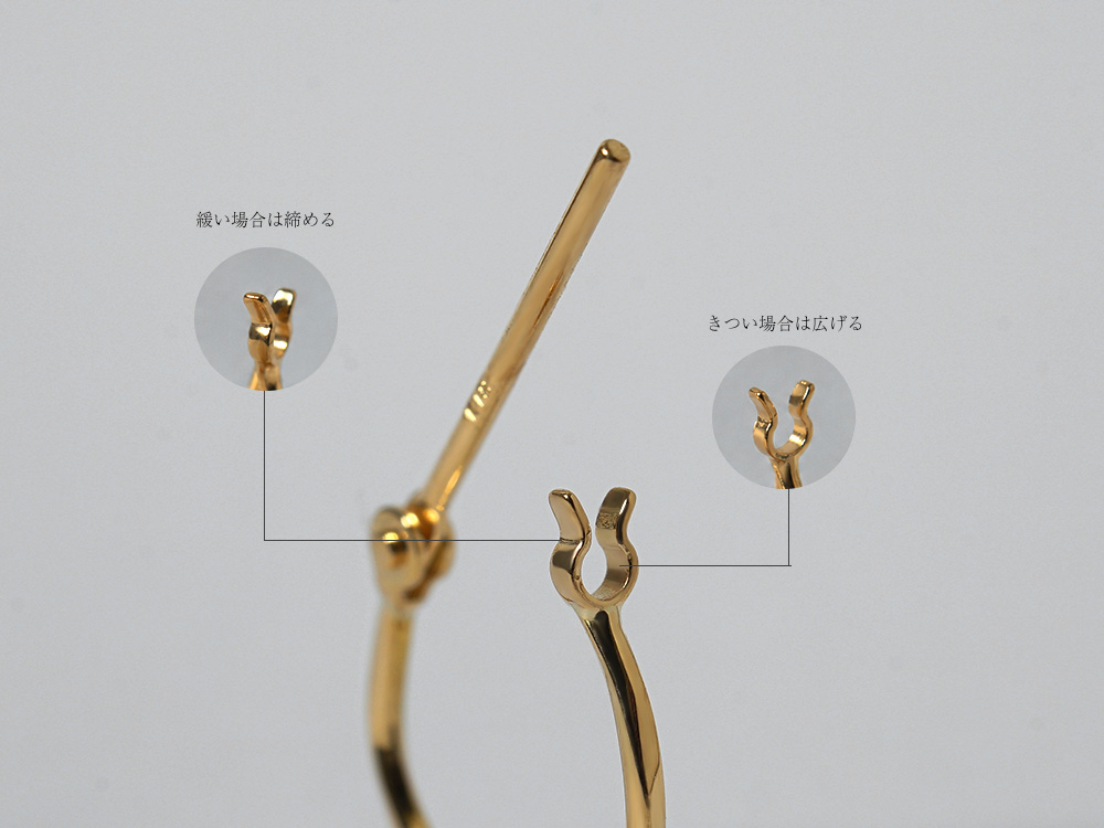 K18 Hineri フープピアス 10mm rph43013423の画像