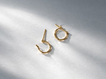 K18 Hineri フープピアス 10mm rph43013423の画像