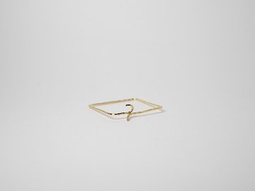 K18 スクエア フープピアス rpaub2423の画像