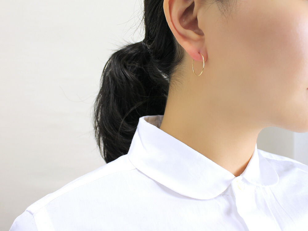 K18 オーブ フープピアス rpaub2323の画像