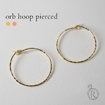 K18 ドロップ フープ ピアス