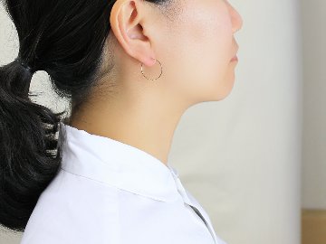 K18 オーブ フープピアス rpaub2323の画像