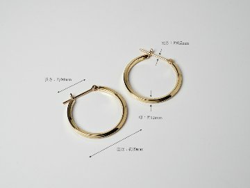 K18 Nejiri フープピアス 20mm rpakr198623の画像