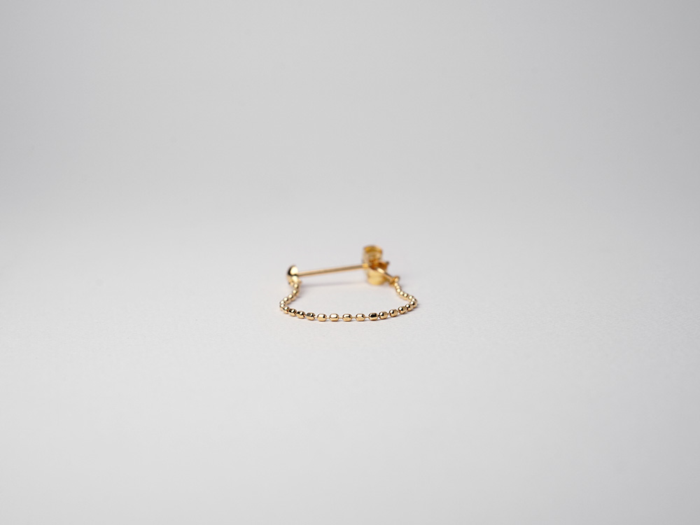 K18 カットボール バックキャッチ チェーンピアス rph43655723の画像