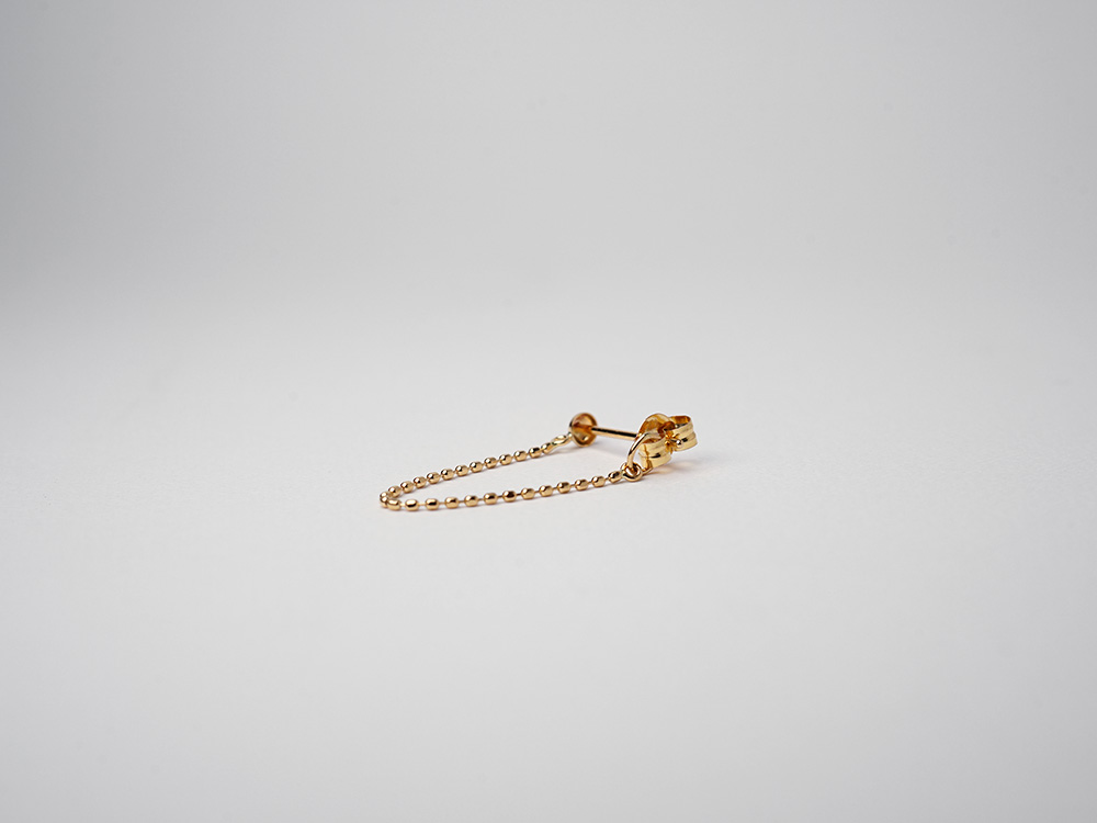 K18 カットボール バックキャッチ チェーンピアス rph43655723の画像