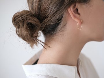 K18 カットボール バックキャッチ チェーンピアス rph43655723の画像