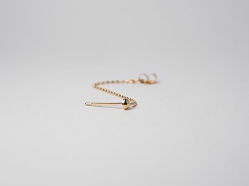 K18 カットボール バックキャッチ チェーンピアス rph43655723の画像