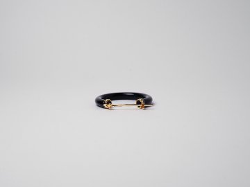 K18 オニキス フープピアス rpakr207523の画像