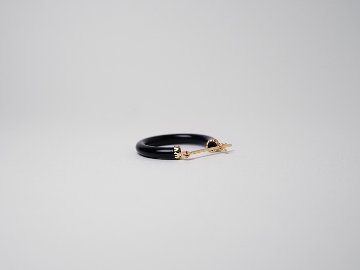 K18 オニキス フープピアス rpakr207523の画像