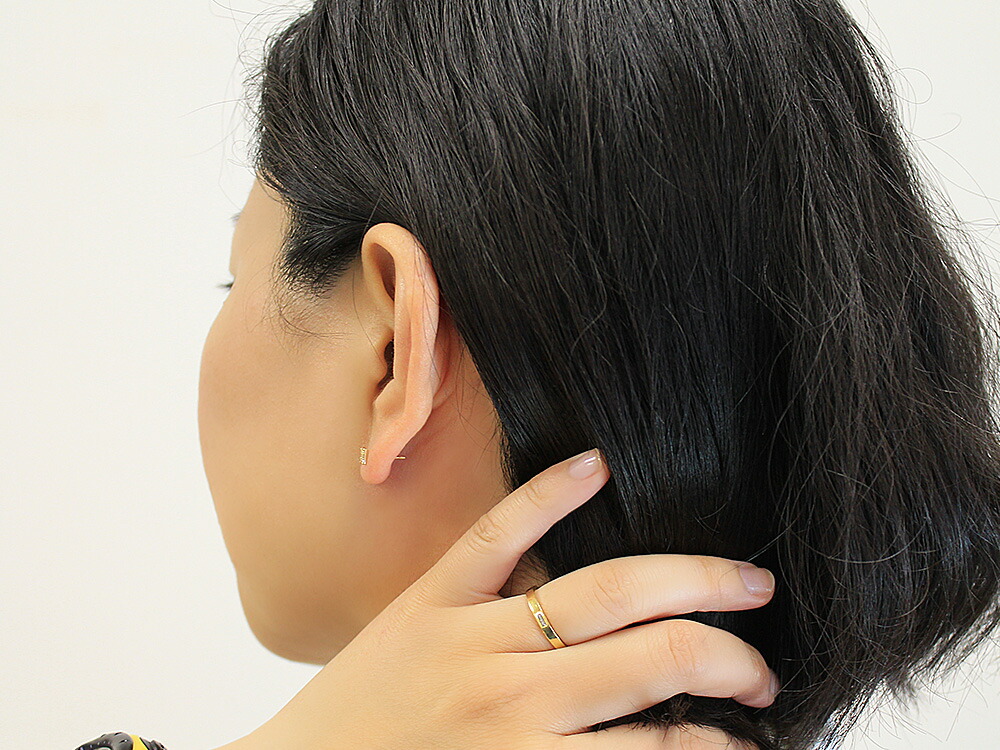 【片耳販売】 K18 リボンタイ ダイヤモンド ピアス rph46187723の画像