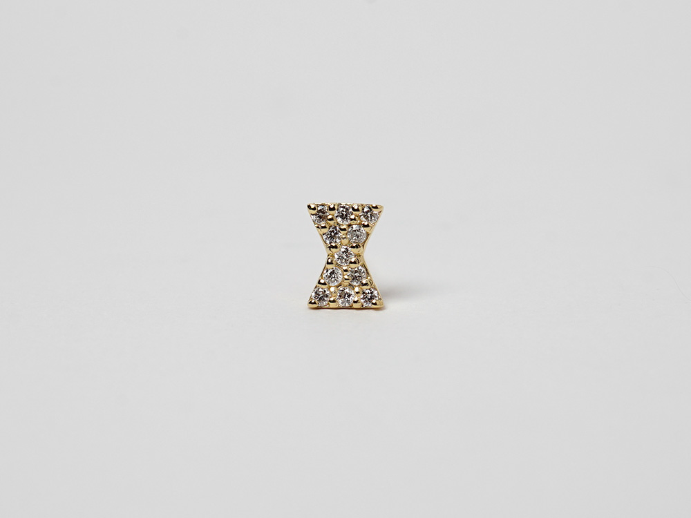 【片耳販売】 K18 リボンタイ ダイヤモンド ピアス rph46187723の画像