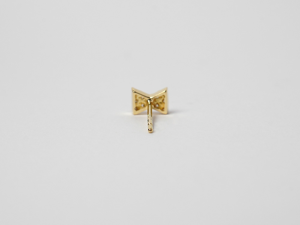 【片耳販売】 K18 リボンタイ ダイヤモンド ピアス rph46187723の画像