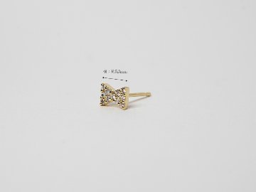 【片耳販売】 K18 リボンタイ ダイヤモンド ピアス rph46187723の画像