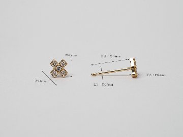 K18 プラスクロス ダイヤモンド ピアス rph48988223の画像