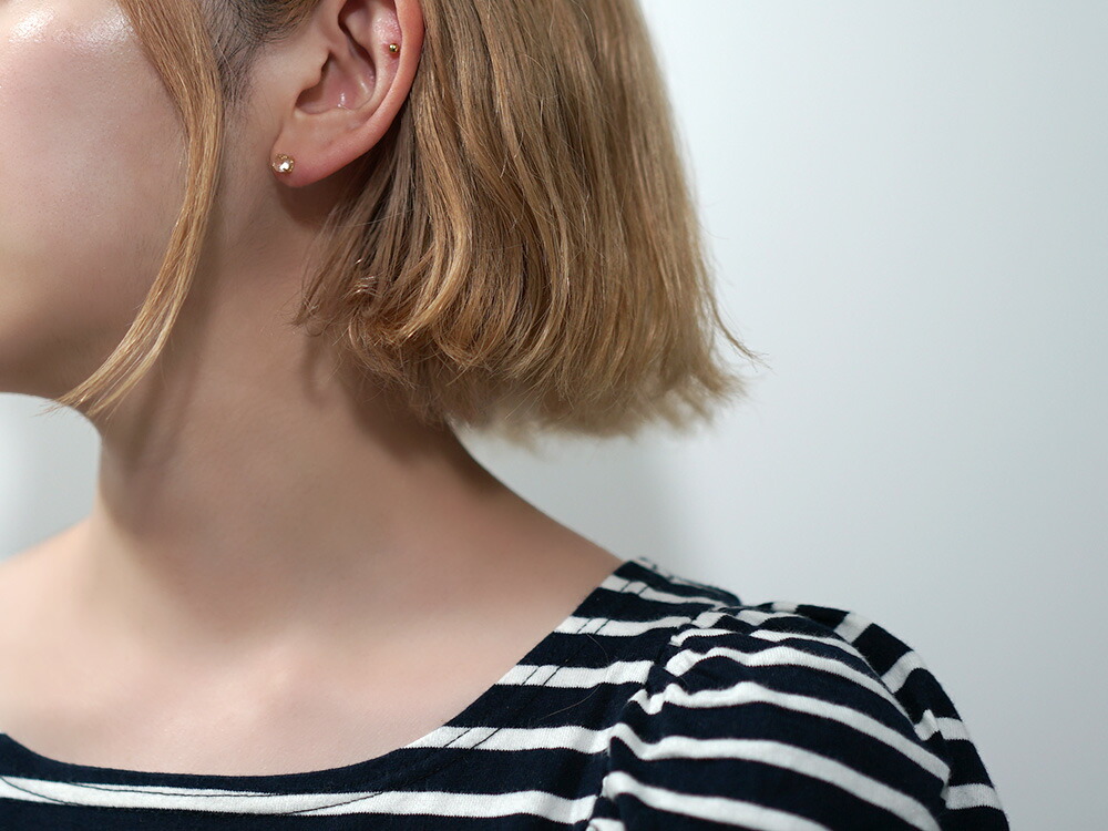 K18 ローズカット ローズ クォーツ ピアス rpacp1789r23の画像