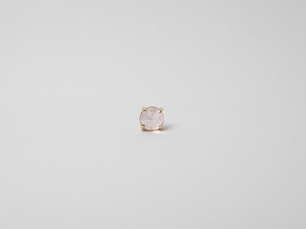 K18 ローズカット ローズ クォーツ ピアス rpacp1789r23の画像