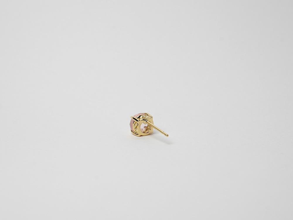 K18 ローズカット ローズ クォーツ ピアス rpacp1789r23の画像