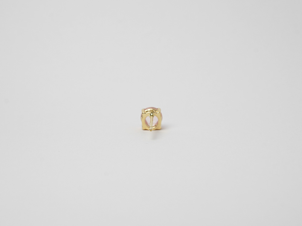 K18 ローズカット ローズ クォーツ ピアス rpacp1789r23の画像