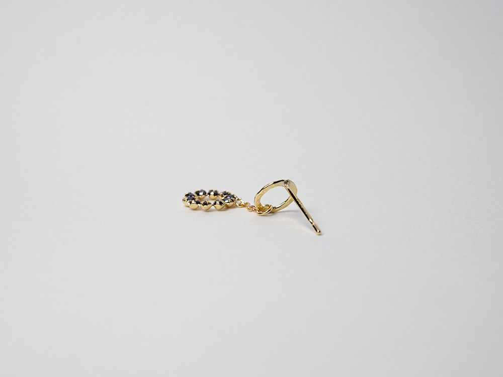 K18 ブラック ダイヤモンド チェーン スタッド ピアス rpa1873823の画像