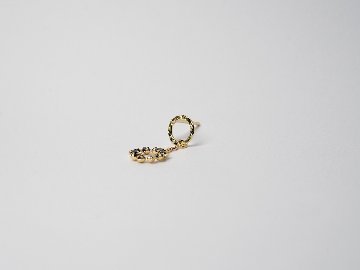 K18 ブラック ダイヤモンド チェーン スタッド ピアス rpa1873823の画像