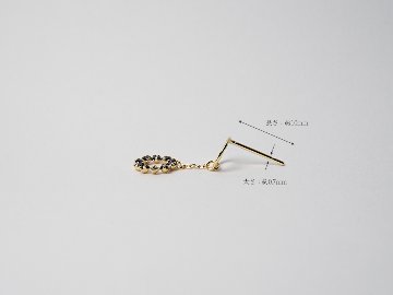 K18 ブラック ダイヤモンド チェーン スタッド ピアス rpa1873823の画像