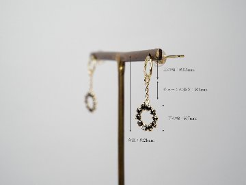 K18 ブラック ダイヤモンド チェーン スタッド ピアス rpa1873823の画像