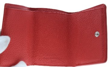 BALENCIAGA　コンパクトウォレット　レザー　赤の画像