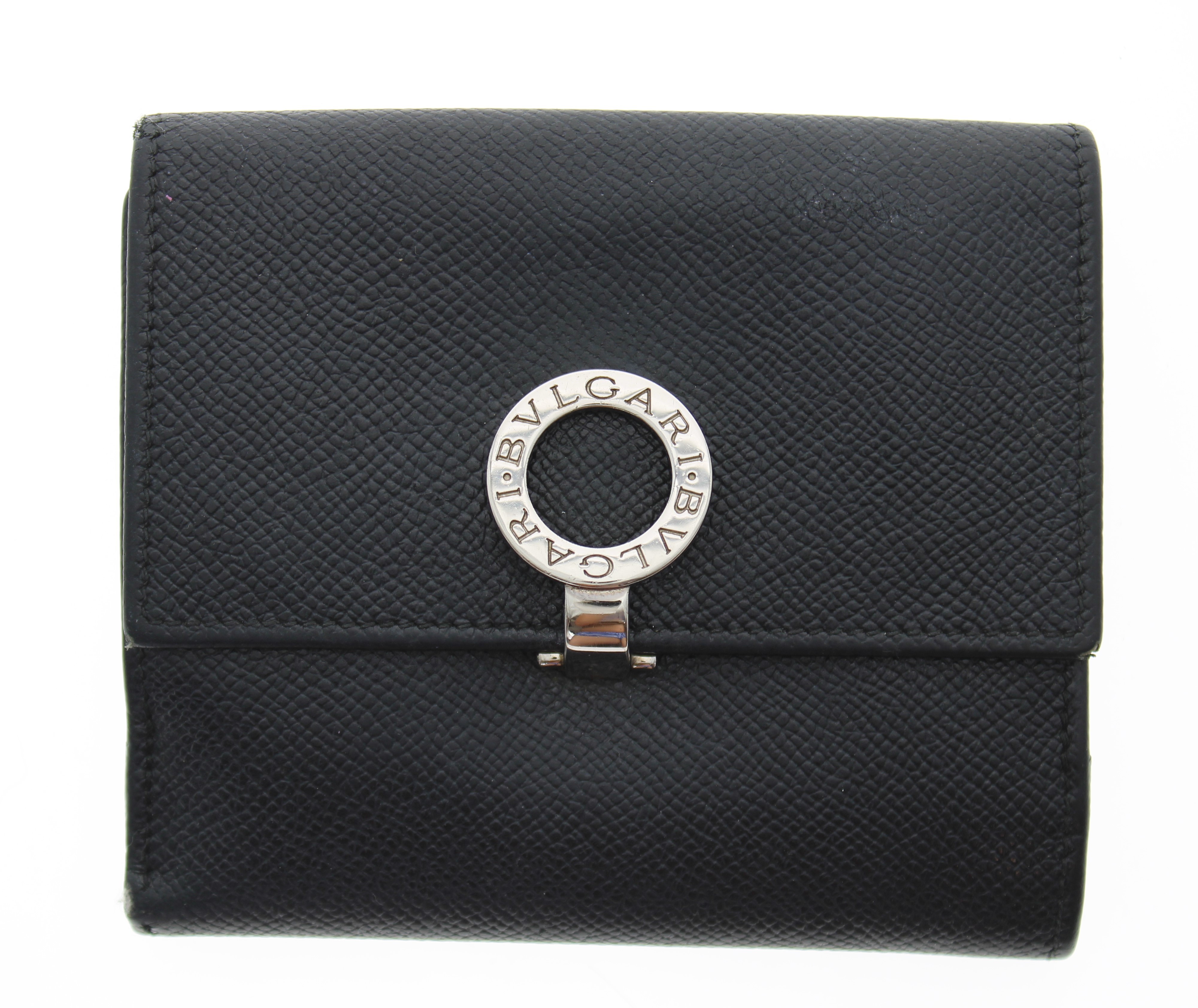 BVLGARI　Wホック財布ブラックの画像
