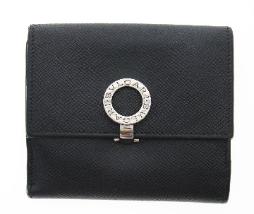 BVLGARI　Wホック財布ブラックの画像