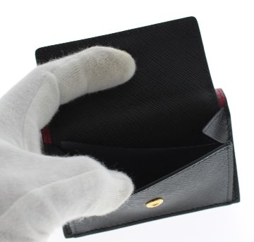 PRADA　二つ折り財布　バイカラー　ピンク/ブラック画像