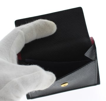 PRADA　二つ折り財布　バイカラー　ピンク/ブラックの画像
