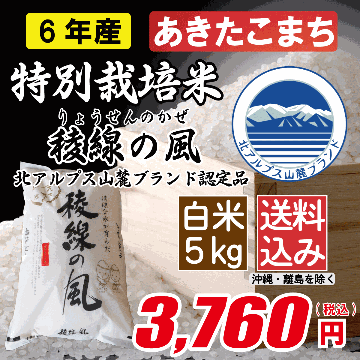 特別栽培米 長野県産あきたこまち 白米5kgの画像