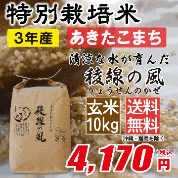 特別栽培米 長野県産あきたこまち 玄米10kg画像