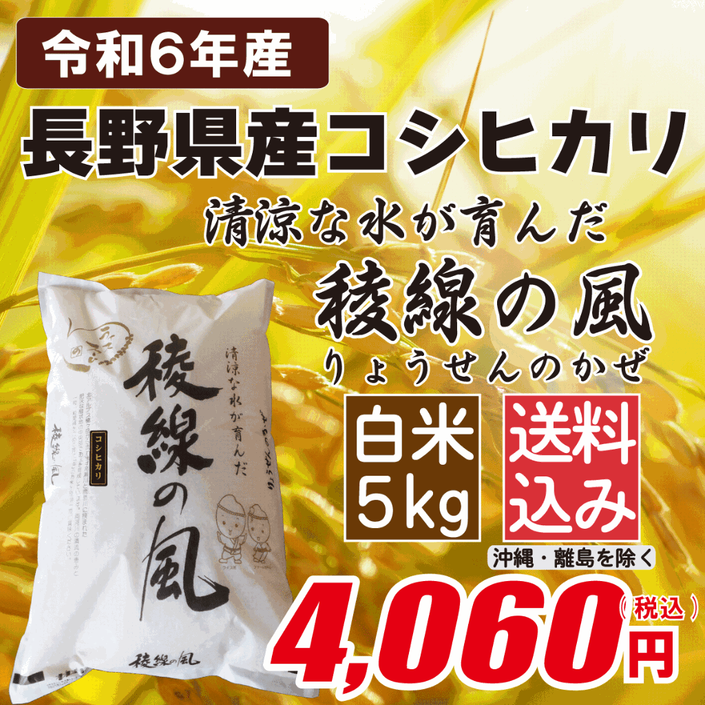 長野県産コシヒカリ 白米5kgの画像