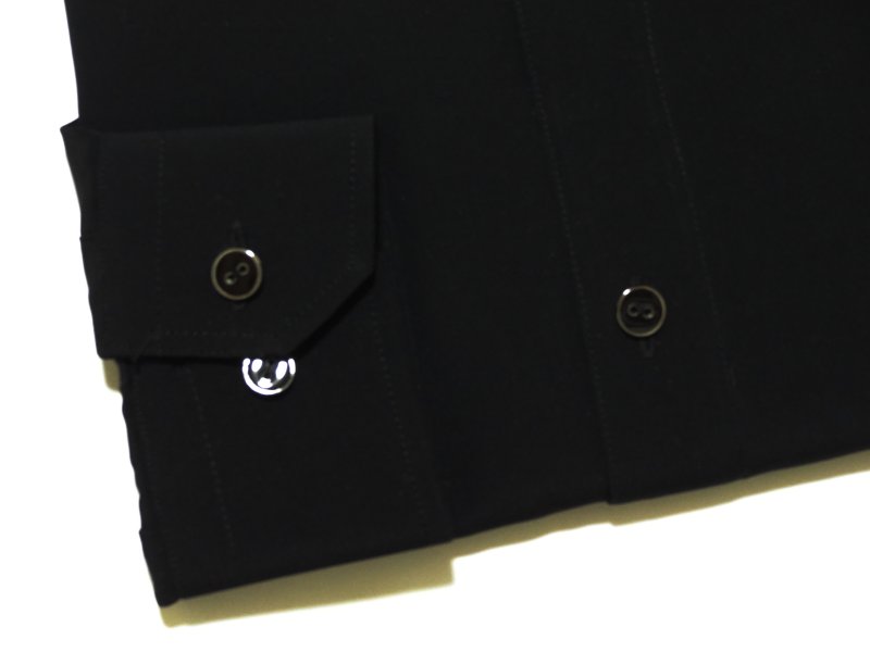 Roseris　シャツカラー レオタードシャツ「長袖」 黒（光沢なし）の画像