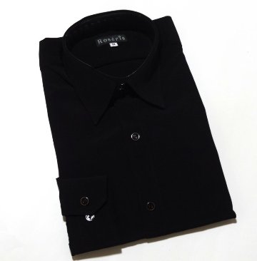Roseris　シャツカラー レオタードシャツ「長袖」 黒（光沢なし）の画像