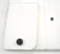 オニキスのカフス・胸ボタンのセット　金色の縁（準正装に）画像