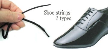 靴紐（細タイプ・太タイプ）ダンスシューズ向きの靴ひも画像