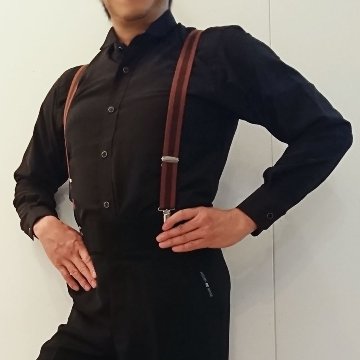 Roseris・社交ダンス用 ウイングカラーシャツ（色は白・黒のみ）【裾の形やサイズオーダーも可能】画像