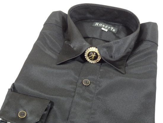 ボタンブローチ（ペア柄）シャツの第一ボタンにかぶせるだけで、ドレスシャツに変身！の画像