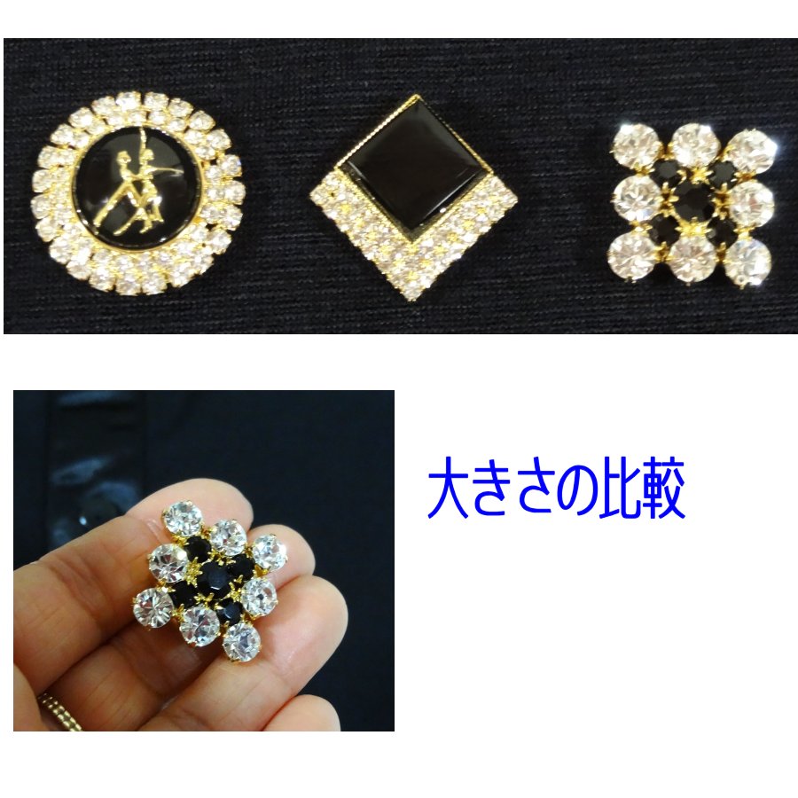 ボタンブローチ（ペア柄）シャツの第一ボタンにかぶせるだけで、ドレスシャツに変身！の画像