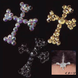 在庫処分：ビンディアクセサリー　(社交ダンスデモ・パーティー用）十字架・クロスモチーフのデザイン　現品限りの画像