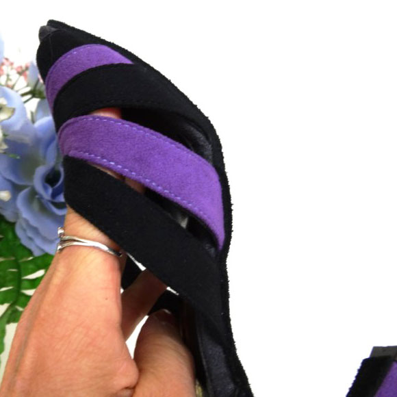 ブンゾー　ラテンシューズ 　飛鳥　オーダーカラー　黒×紫（数量限定）画像