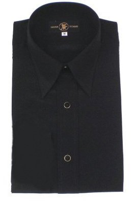 【在庫処分特価】シャツカラー レオタードシャツ「半袖」 黒（光沢なし）Ｍ画像
