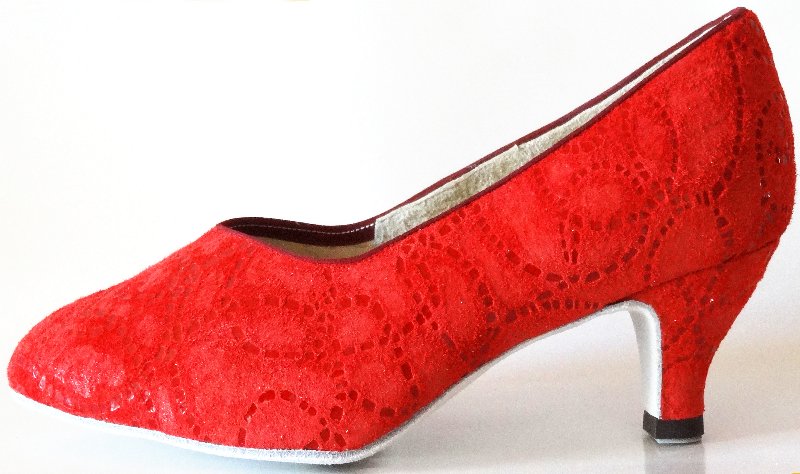 甲がVカットのスタンダードシューズ・模様入りのサターン革（黒・赤・青・銀・ピンク）東京商事　OGURA【オーダー品】の画像