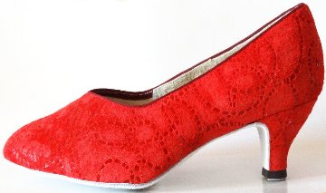 甲がVカットのスタンダードシューズ・模様入りのサターン革（黒・赤・青・銀・ピンク）東京商事　OGURA【オーダー品】の画像